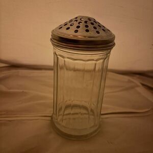 Vintage Ribbed Glass Cheese Shaker Chicago